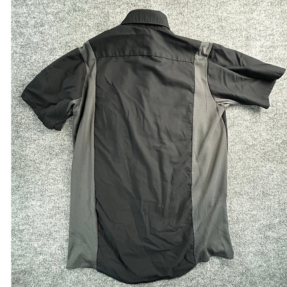 Red Kap Men's L Short Sleeve Mechanic Work Shirt Black Industrial Uniform - Picture 2 of 10